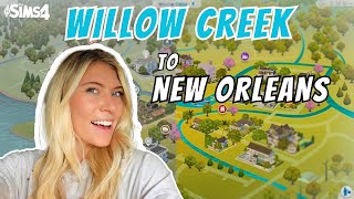 Sims 4 Worlds Makeover  Turning Willow Creek into New Orleans [upl. by Nnyleve]