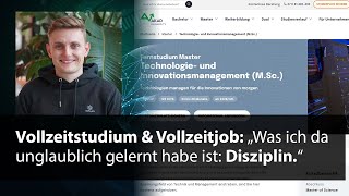 VollzeitFernstudium mit Vollzeitjob Robin über Herausforderungen im Studium an der AKAD University [upl. by Libnah]