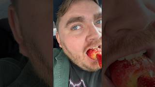 Trying Japanese sugarcoated strawberries tanghulu asmr fruit strawberries la shorts [upl. by Saraiya880]