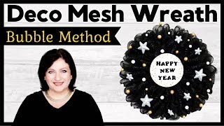 How to Make a New Years Wreath using 21 inch Deco Mesh [upl. by Towne]