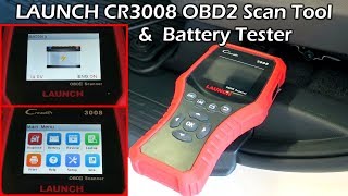 LAUNCH CR3008 OBDII Scan Tool with Battery Tester [upl. by Patnode111]