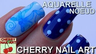 AQUARELLE nail art noeud pois au vernis [upl. by Atiluj]