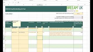 BREEAM Mat 1 tutorial 3 Introduction to the BREEAM Simplified Building LCA tool [upl. by Acinorav]