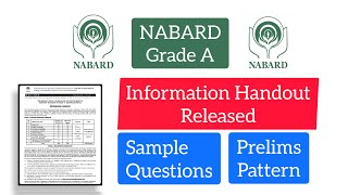 NABARD Gr A Information Handout RELEASED  Sample questions SOLVING Video  Prelims pattern nabard [upl. by Joya344]