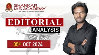 Editorial Analysis October 5 2024 Shankar IAS Academy UPSC current Affairs  Mains [upl. by Ri]