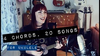 4 CHORDS 20 SONGS ON UKULELE C  G  Am  F  idatherese [upl. by Nesnej]