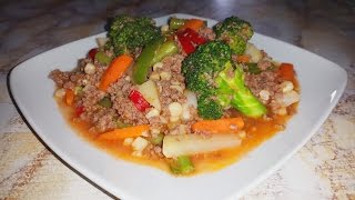 GUISADO DE RES CON VERDURAS BAJO EN GRASA [upl. by Cully]