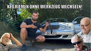 Keilriemen ohne Werkzeug wechseln 220CDI W211S211 W209   SNZL macht NEU [upl. by Neetsirhc585]