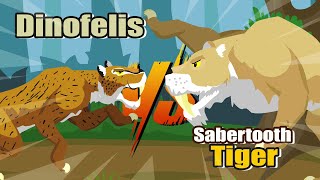 Dinofelis vs Sabertooth Tiger  Prehistoric Animals Tournament S1  Prehistoric Animal Animation [upl. by Asilav]