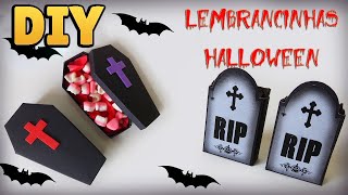 DIY Caixão e Lápide com Doces para Mesa do DIA DAS BRUXAS  LEMBRANCINHAS DE HALLOWEEN [upl. by Eelanna323]