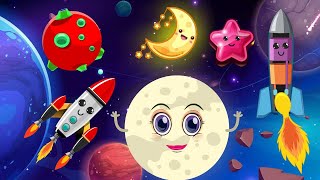 Hey Baby Sensory  Rocket and Moon Star Fun Dance Video with music and animation Stimulating Video [upl. by Lesko]