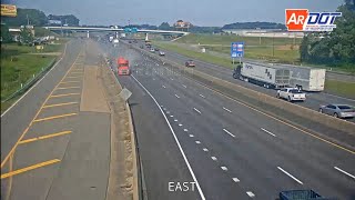 Arkansas Tractor Trailer Spills Entire Load On Interstate In Little Rock [upl. by Amekahs]