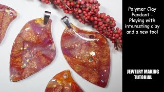 Polymer Clay Pendant  Using Opal Sculpey Clay and a new tool  Jewelry Making Tutorial [upl. by Ulick]