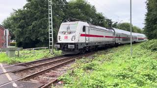 Einfahrt des IC in den Bahnhof Norden von Norddeich Mole kommend Zuglok ist BR147 5789 [upl. by Kimura]