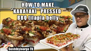 HOW TO MAKE PRESSED KABAYAKI barbecue tilapia belly sushi roll recipe by SUSHIBYJEORGE TV EP36 [upl. by Eiramrebma]