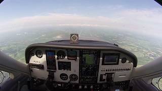 STec 3100 Aspen and Avidyne 550 doing an LPV full approach with hold hands off [upl. by Charlot]