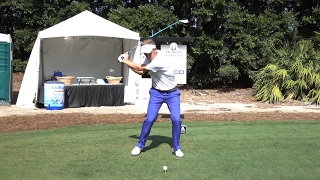 LUKE DONALD 120fps SLOW MOTION FACEON DRIVER GOLF SWING [upl. by Norval]