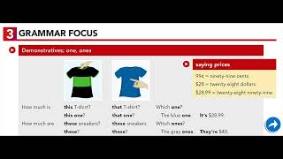 U3 3 GRAMMAR FOCUS Demonstratives one ones [upl. by Airotkiv]