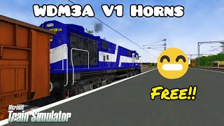 DOWNLOAD NEW WDM3A LOCOMOTIVE HORNS PACK FOR MSTS OPEN RAILS [upl. by Ahsropal]