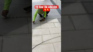 Fill floor tile adhesive tiles tilework finishingwork construction civilengineering grouting [upl. by Chapin445]