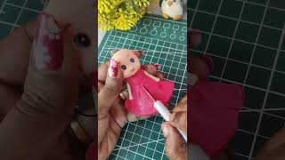 Cute Doll Makeover with Clay polymerclay art polymerclay handmade trending shorts [upl. by Katy331]