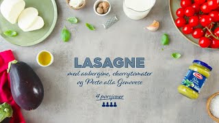 Lasagne med aubergine cherrytomater og Pesto alla Genovese [upl. by Eiramaliehs]