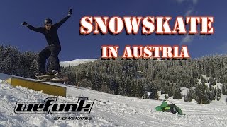 Snowskate in Austria 1st runs with Wefunk Slasher  DIY deck [upl. by Hunley]