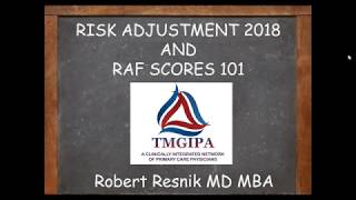 RISK ADJUSTMENT RAF CODING 2018 [upl. by Ardeen731]