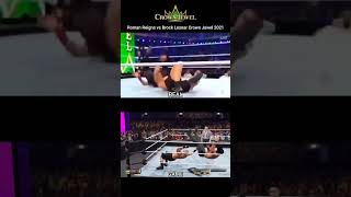 Roman Reigns vs Brock Lesnar Crown Jewel 2021 Real vs Game Comparison wwe trending shorts [upl. by Nirro]