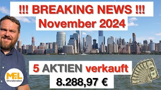 Aktien verkauft  für 828897 €  Mein Dividendendepot quotNo risk no funquot [upl. by Nylinej397]