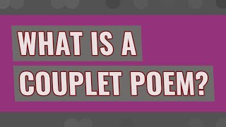 What is a couplet poem [upl. by Schou]