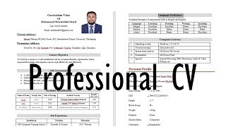 How to create Professional CV প্রফেশনাল সিভি তৈরি করার নিয়ম write Resume with Format Bangla tutorial [upl. by Onig]