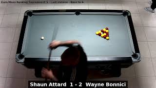 Shaun Attard vs Wayne Bonnici  Euro Mens Ranking Tournament 5  Last sixteen [upl. by Yneffit]