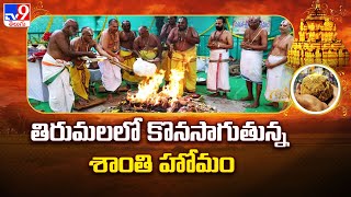 తిరుమలలో కొనసాగుతున్న శాంతి హోమం  Maha Shanthi Yagam In Tirumala  TV9 [upl. by Athalie]