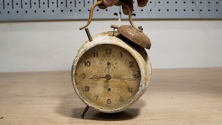 Restoration Old Alarm Clock  I RESTORED this RUSTY ALARM CLOCK from 1955 [upl. by Eilyab]