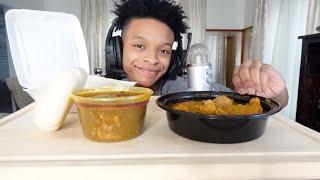 ASMR MUKBANG EATING NIGERIAN FUFU WITH OKRA SOUPPLAM BUTTER [upl. by Elinor]