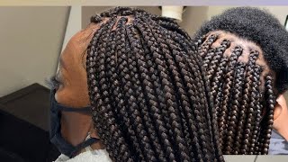 TUTORIAL BOX BRAIDS SHORT HAIR  TUTOTRESSE AFRICAINE CHEVEUX COURTS DIY [upl. by Amerigo99]