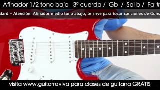 Afinador Medio tono abajo Guitarra eléctrica Guitar TUNER half step down [upl. by Retsbew]