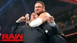 Samoa Joe traps Paul Heyman in the Coquina Clutch Raw June 5 2017 [upl. by Anderson922]