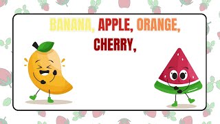 Banana apple orange cherry poem  Fruits  Fruits names  English Animated Nursery Rhymes [upl. by Sartin]