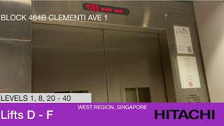 HDB Block 464B Clementi  Hitachi Elevator Lifts D  F [upl. by Nels645]