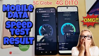 5G Globe vs 4G DITO Mobile Data Speed Test Result 😱 [upl. by Ocsirf]