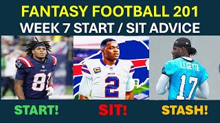 Week 7 START  SIT Advice Stashes and Fan Mailbag Fantasy Football 201 [upl. by Houston]