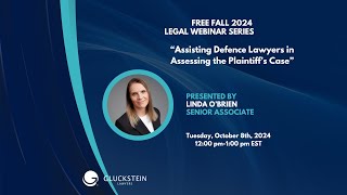 CPD ACCREDITED WEBINAR Assisting Defence Lawyers in Assessing the Plaintiff’s Case [upl. by Nalor663]