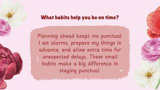 15 Punctuality Questions for IELTS  Master Your English Speaking Skills English ieltsspeaking [upl. by Akeret]