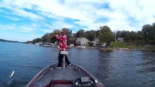 Tough day at Conesus Lake bass hits at 015 9102022 [upl. by Meurer]