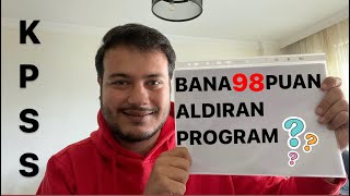 KPSSden 98 Puan Aldıran Ders Çalışma Programım [upl. by Corilla]