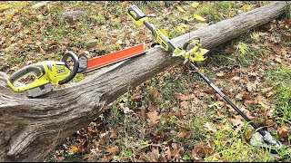 Ryobi Expand It Brush Cutter and 18v Hedge Trimmer real world test [upl. by Dalt]