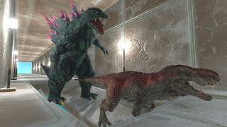 Tunnel of Death  Escape from Godzilla 2000  Animal Revolt Battle Simulator [upl. by Euridice780]