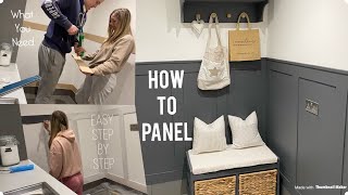 EASY DIY PANELLING TUTORIAL HOW TO PANELL A WALL  cheap and easy [upl. by Jourdan601]